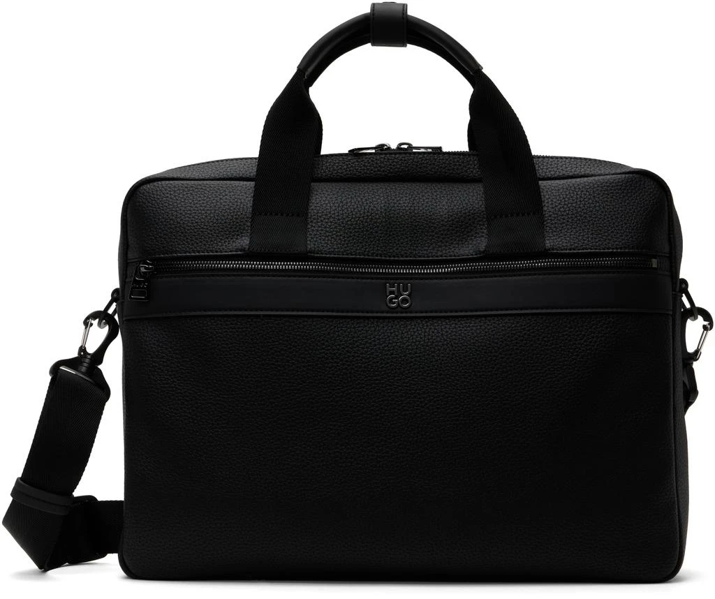 Hugo Boss Black Logo Hardware Faux-Leather Briefcase