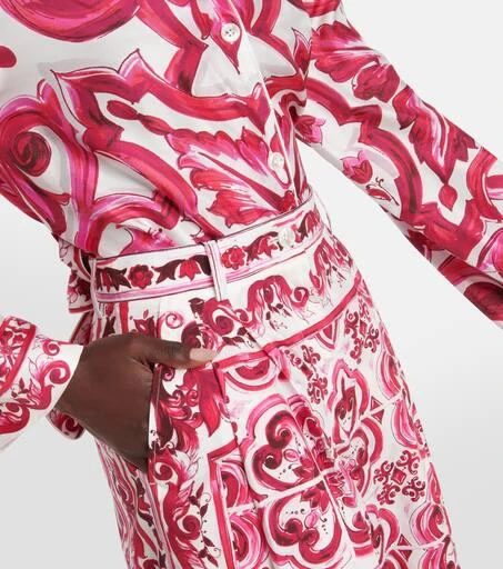 Dolce 
Gabbana Printed high-rise cotton poplin culottes 4