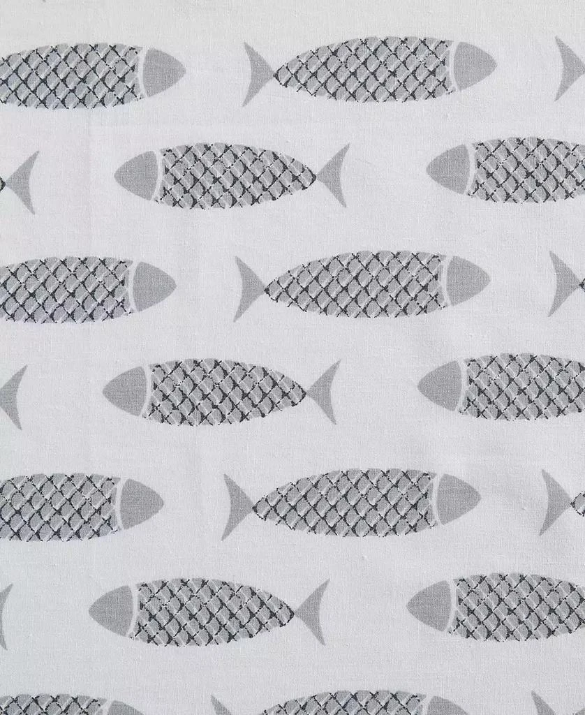 Nautica Woodblock Fish Cotton Percale 4-Piece Sheet Set 4
