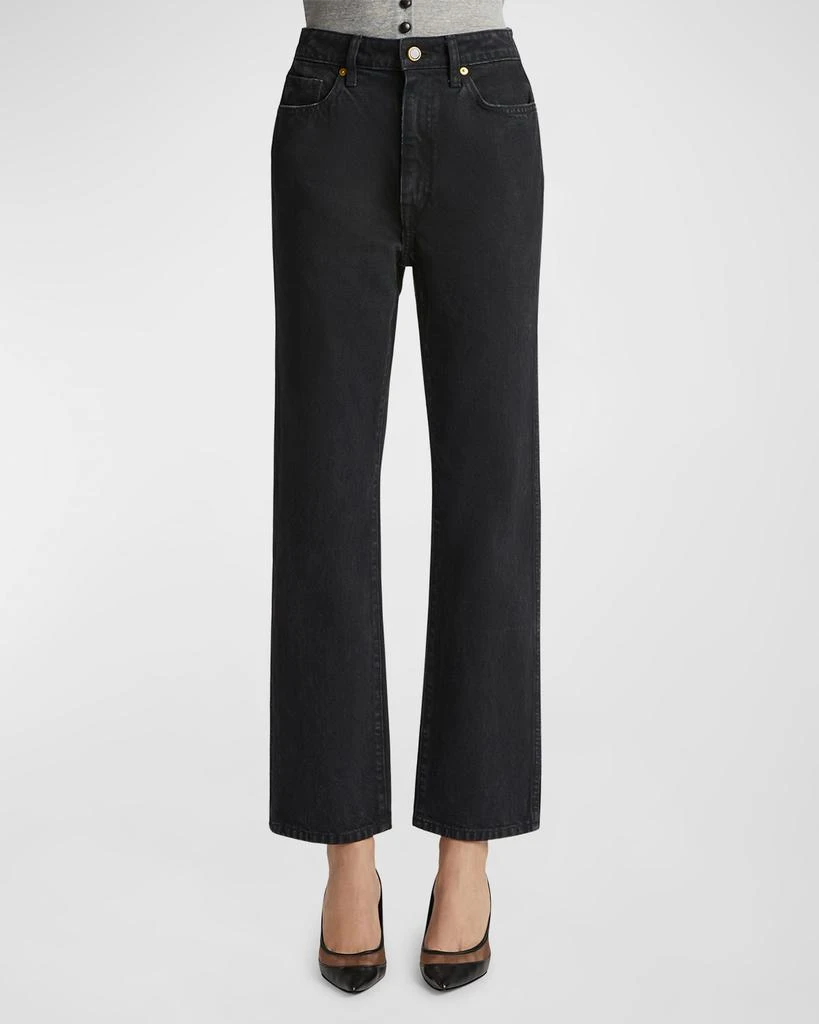 Khaite Abigail High-Rise Straight-Leg Ankle Jeans 2