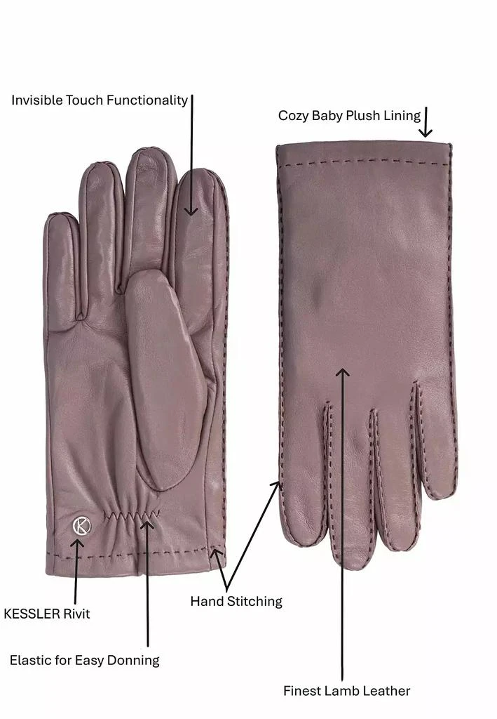 KESSLER Women`s Hand-sewn Premium Lamb Leather Touchscreen Gloves "MILLIE" 4