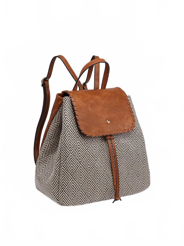 Jen & Co. Women's Boho Chic Backpack In Black/natural