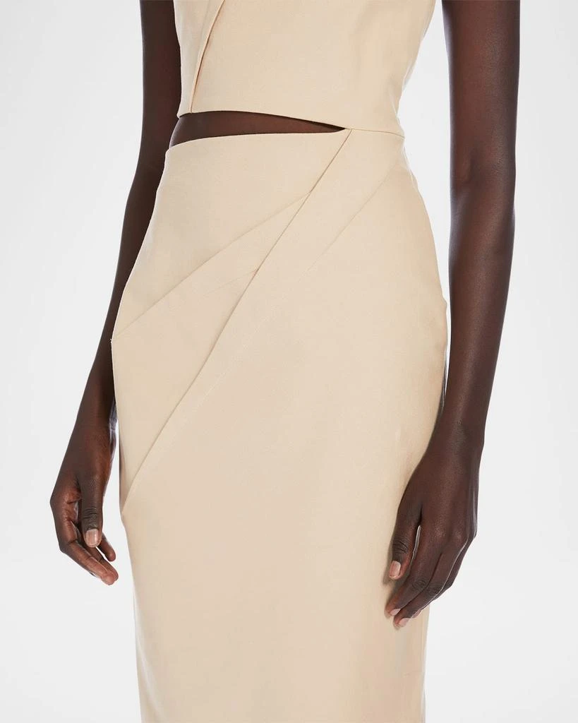 Max Mara Pleated One-Shoulder Cutout Maxi Dress 4