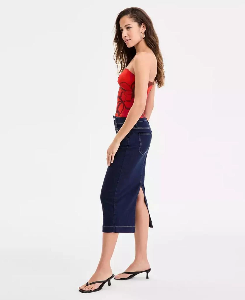 Bar III Women's Denim Midi Skirt, Exclusively at Macy's 2