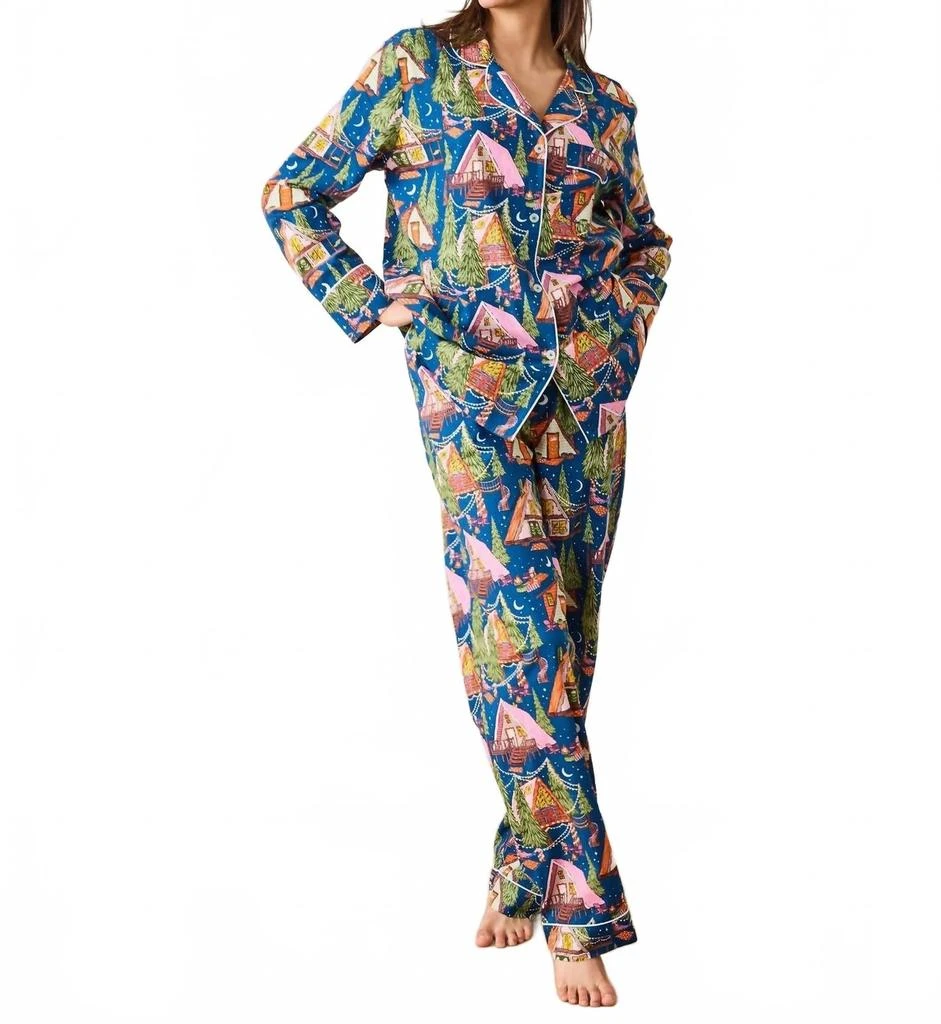 Printfresh Long Pajama Set In Bonfire Stories