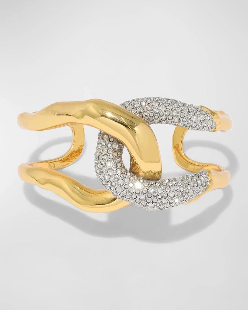 Alexis Bittar Solanales Crystal Interlocked Cuff Bracelet