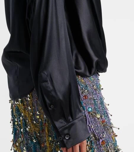 Dries Van Noten Silk-blend satin blouse 5