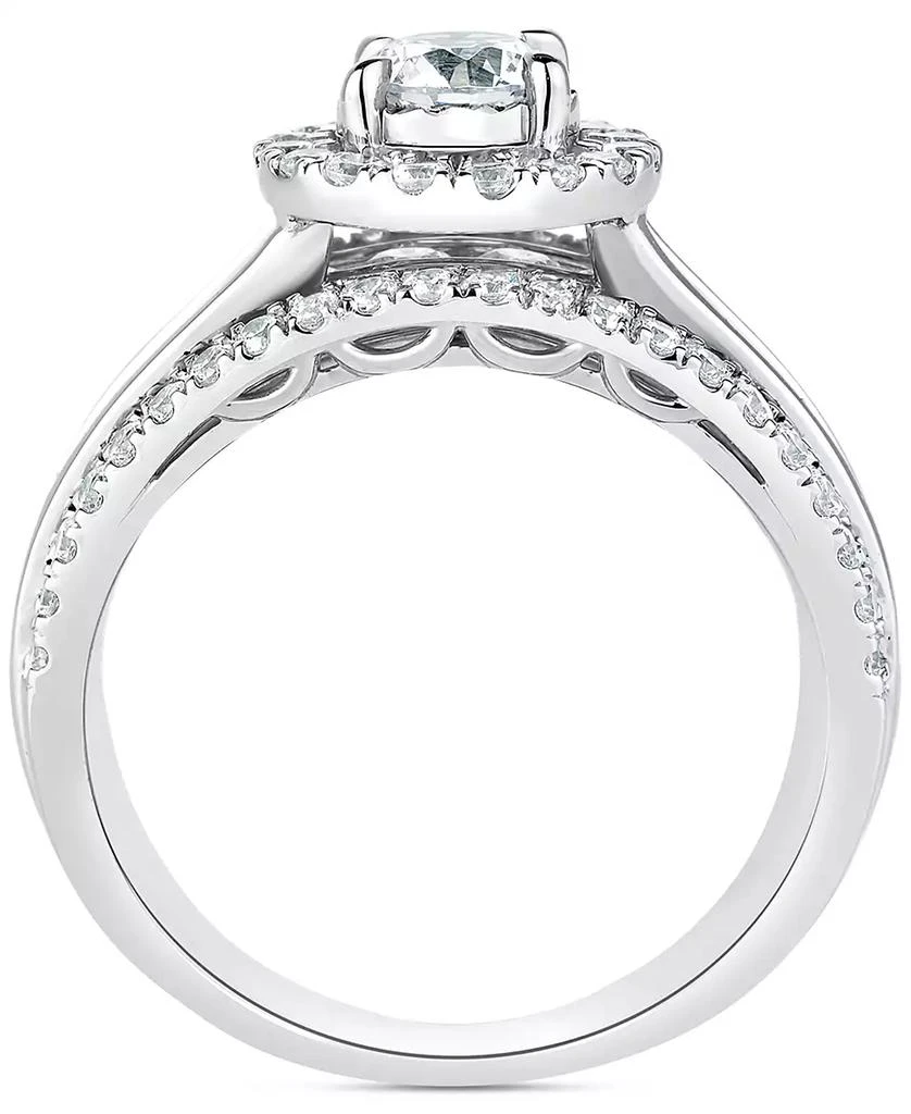 TruMiracle Diamond Halo Three Row Engagement Ring (2 ct. t.w.) in 14k White Gold 3