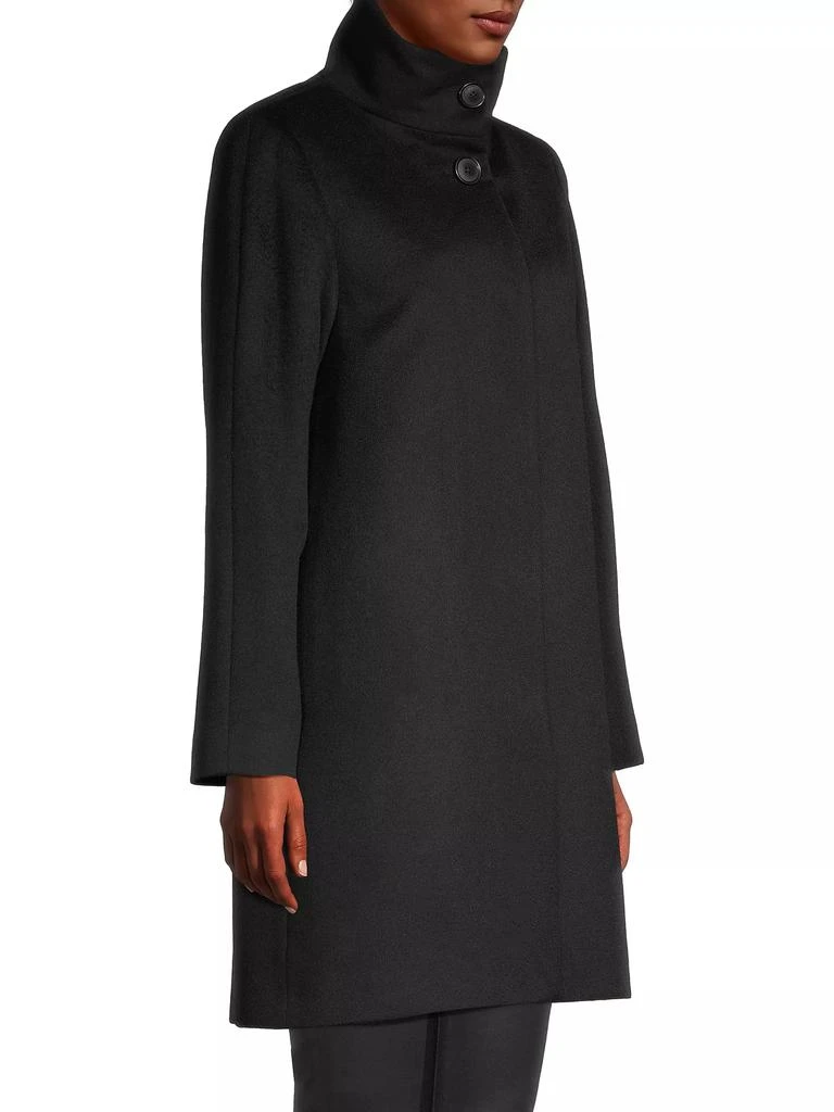 Sofia Cashmere Wool-Cashmere Stand Collar Coat 4