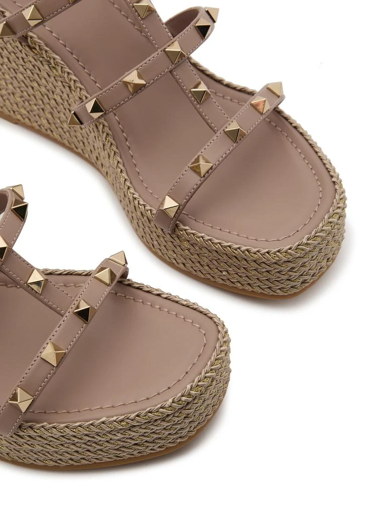 Valentino Rockstud 100 leather wedge espadrilles 3