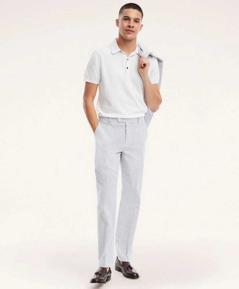 Brooks Brothers Milano Slim-Fit Cotton Seersucker Stripe Pants 2