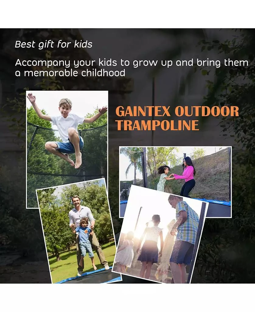 GOUUN 12 Feet Recreational Trampoline with Basketball Hoop 10