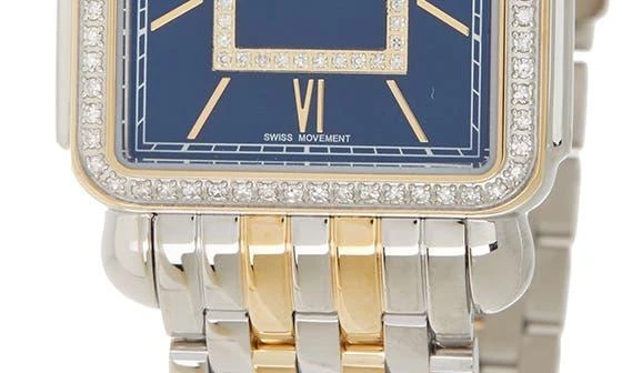 Michele Women's Deco Two-Tone Diamond Embellished Bracelet Watch, 20mm x 43mm - 0.52 ctw 3