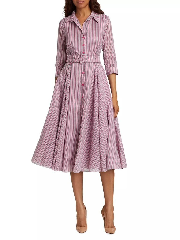 SAMANTHA SUNG Aster Napoli Stripe Cotton Shirtdress 3