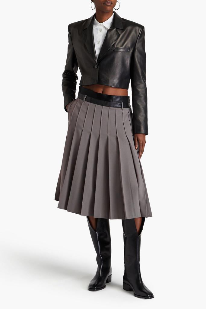 Peter Do Pleated twill midi wrap skirt