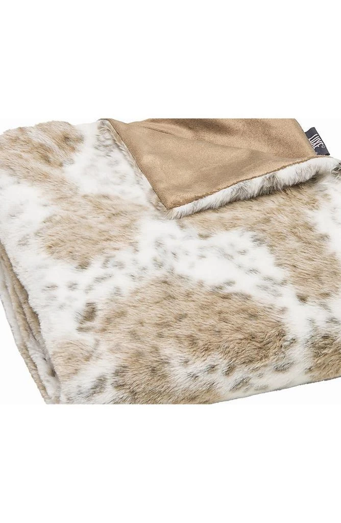 LUXE Faux Fur Throw - 50" x 60" - Snow Leopard 2
