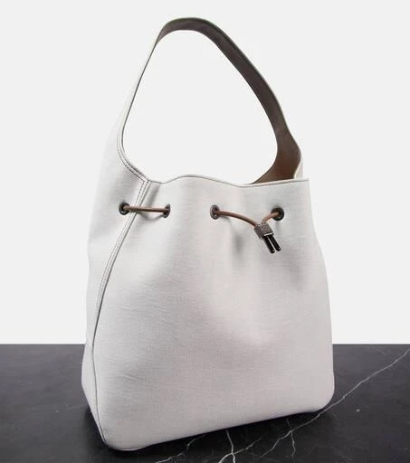 Brunello Cucinelli Foulard Large canvas bucket bag 6