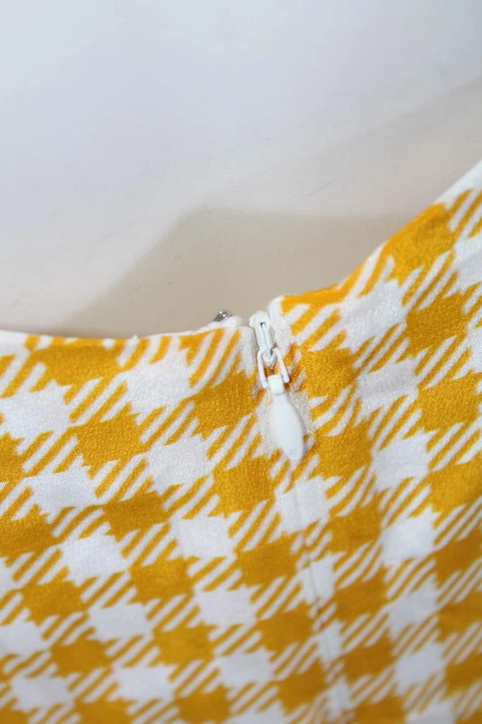 CAROLINE CONSTAS Womens Quinn Dress Yellow Gingham 4