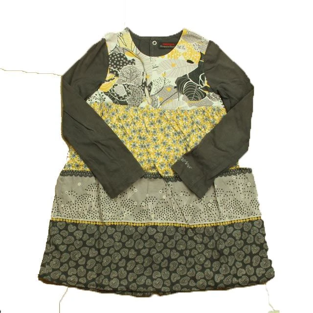 Catimini Girls Gray | Yellow Dress 1