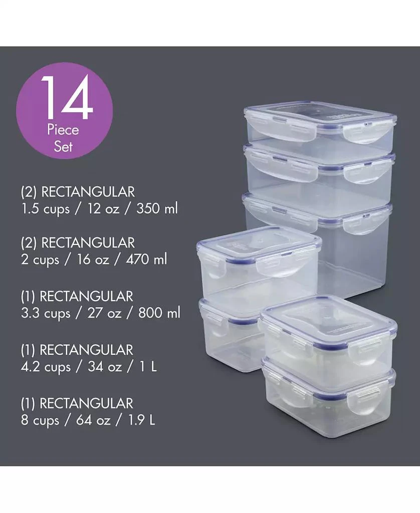 Lock & Lock Easy Essentials Rectangular 14-Pc. Food Storage Container Set 5