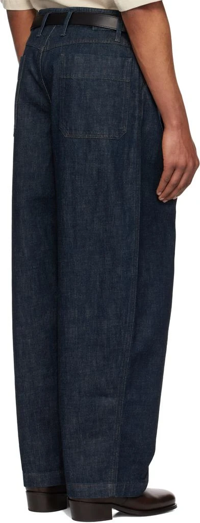 Lemaire Blue Pleated Workwear Jeans 3