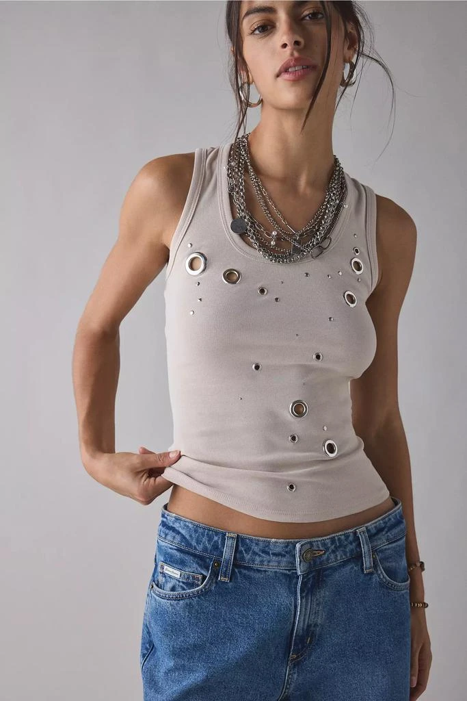 Jaded London Jaded London Eyelet Studded Cutout Vest Top 1