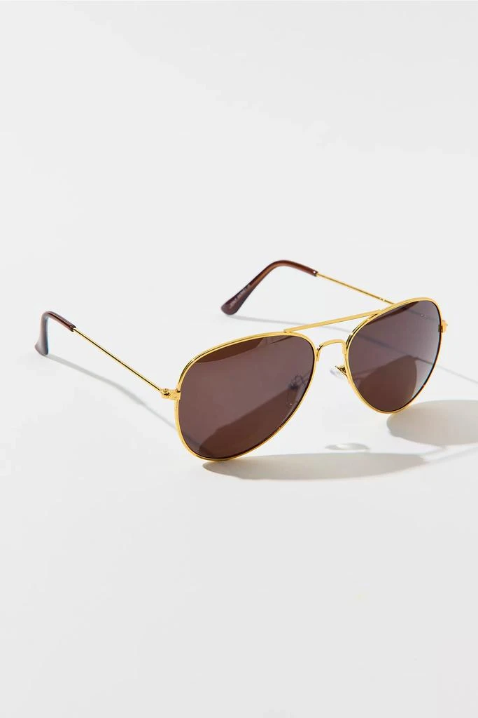 Vintage 
ReMADE by UO Vintage By UO Flight Aviator Gold Sunglasses 2