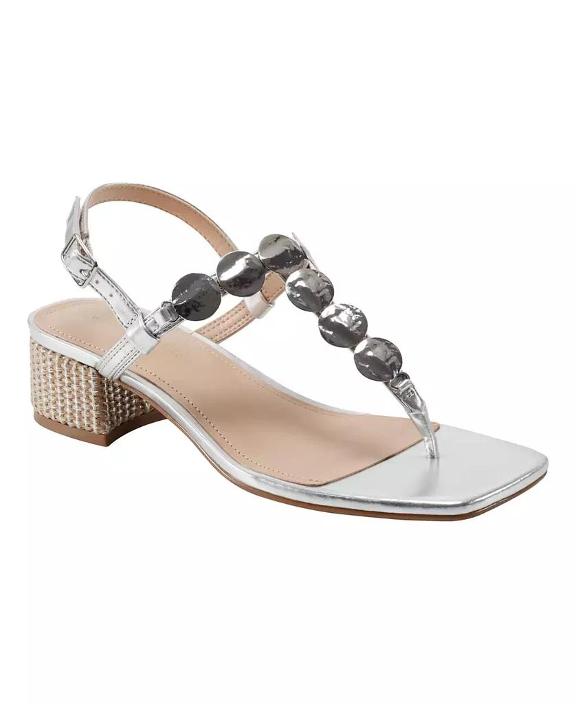 Shop Women's Caylie Embellished T-Strap Block Heel Sandals on Sale