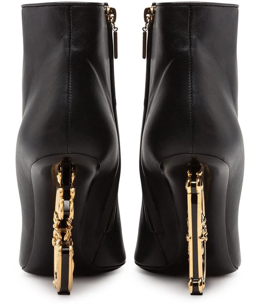 Dolce & Gabbana Nappa leather ankle boots with baroque DG detail 4