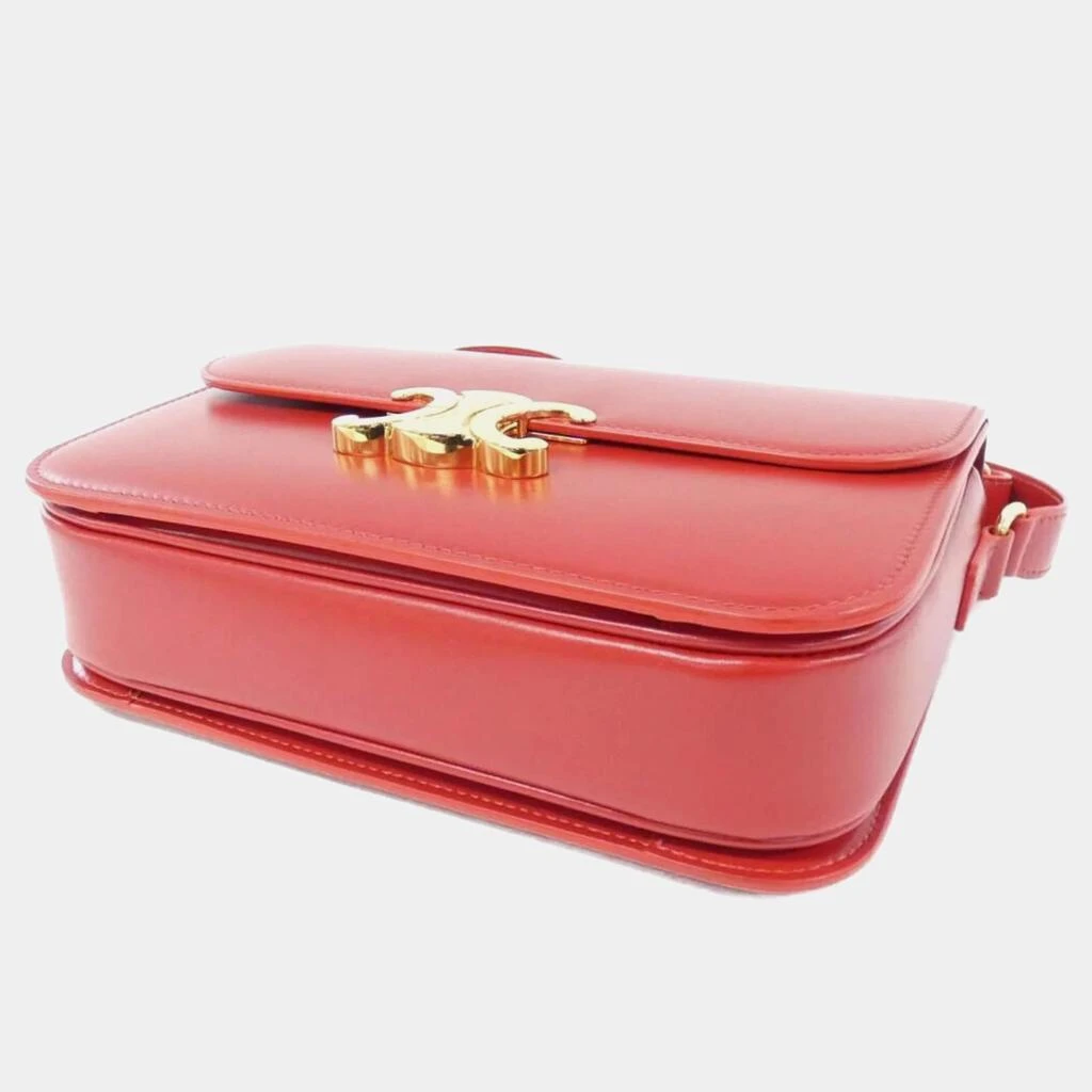 Celine Celine Red Leather Classic Triomphe Shoulder Bag 3