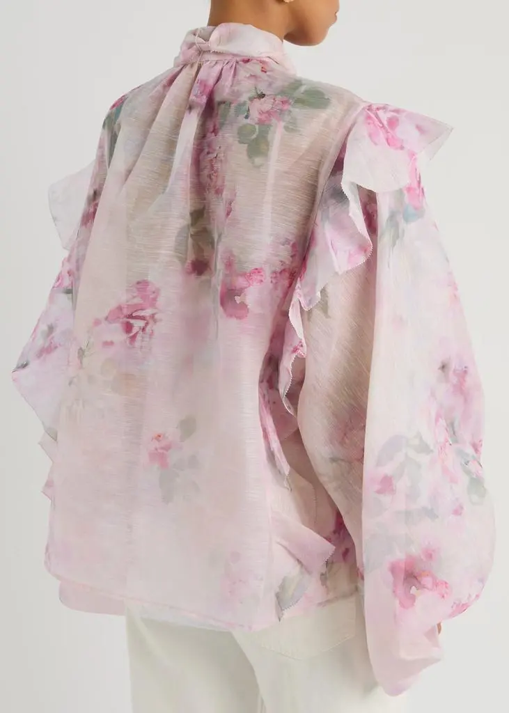 Zimmermann Crush floral-print ruffled linen-blend blouse 3