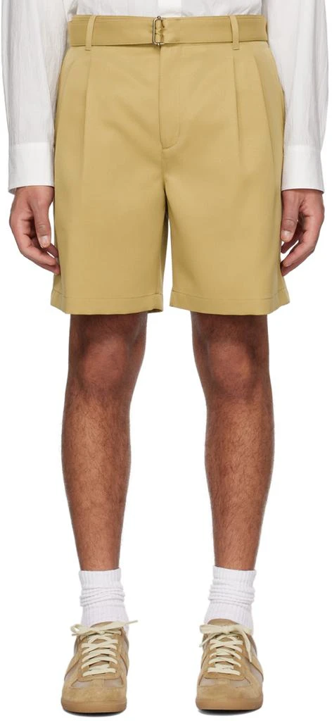 Solid Homme Beige Pleated Shorts 1