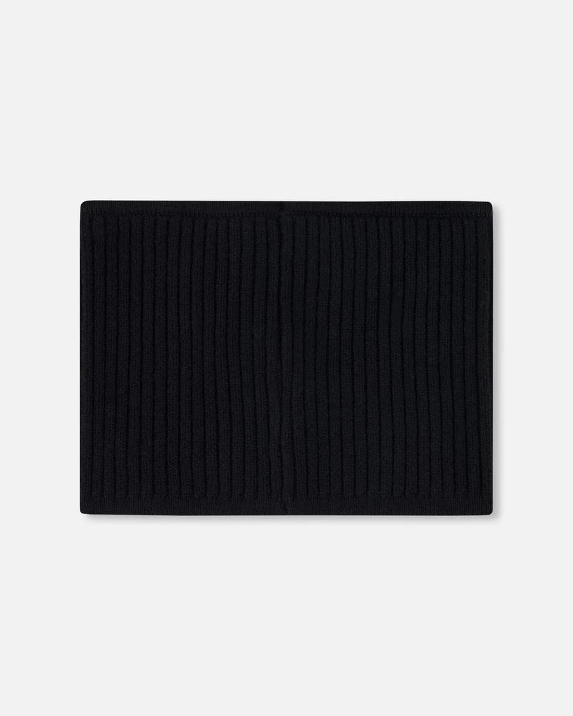 Deux par Deux Rib Knit Neckwarmer Black 2