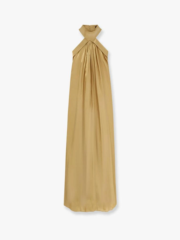 ACTUALEE Flared satin long dress 1