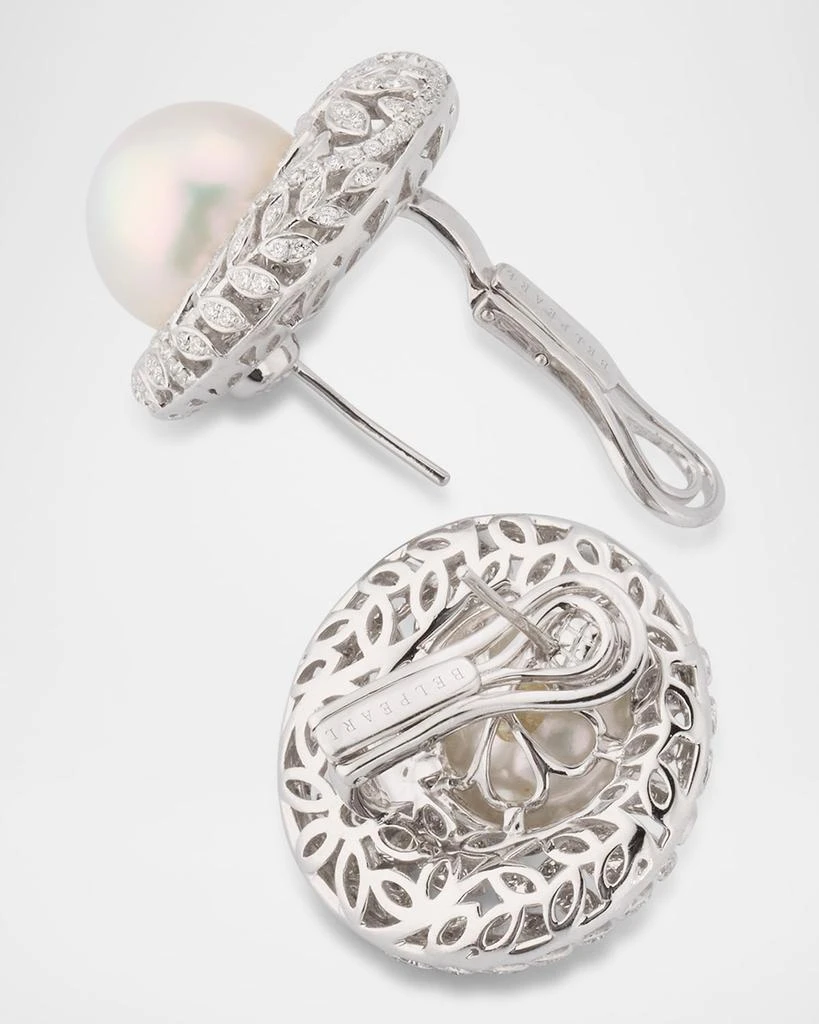BELPEARL 18K White Gold Diamond Cultured Pearl Earring, Single 4