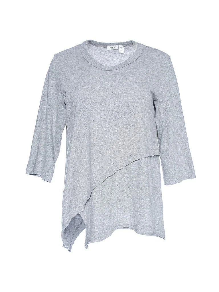 Wilt Three-Quarter Sleeve Cross Over Hem Shirt 1