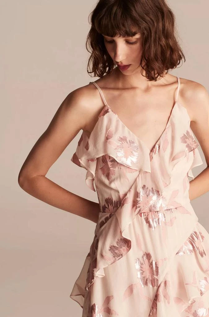 Rebecca Taylor Rebecca Taylor - Fleur Rose Gold Metallic Silk Dress 3