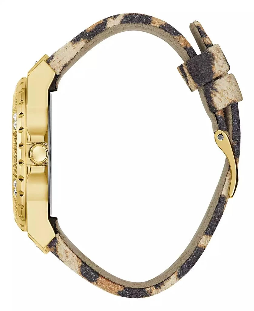 GUESS Women's Multi-Function Animal Print Genuine Leather Watch 39mm 2