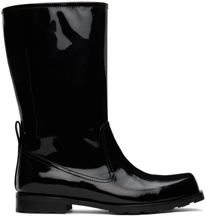 We11done Black Enamel Combat Boots 1