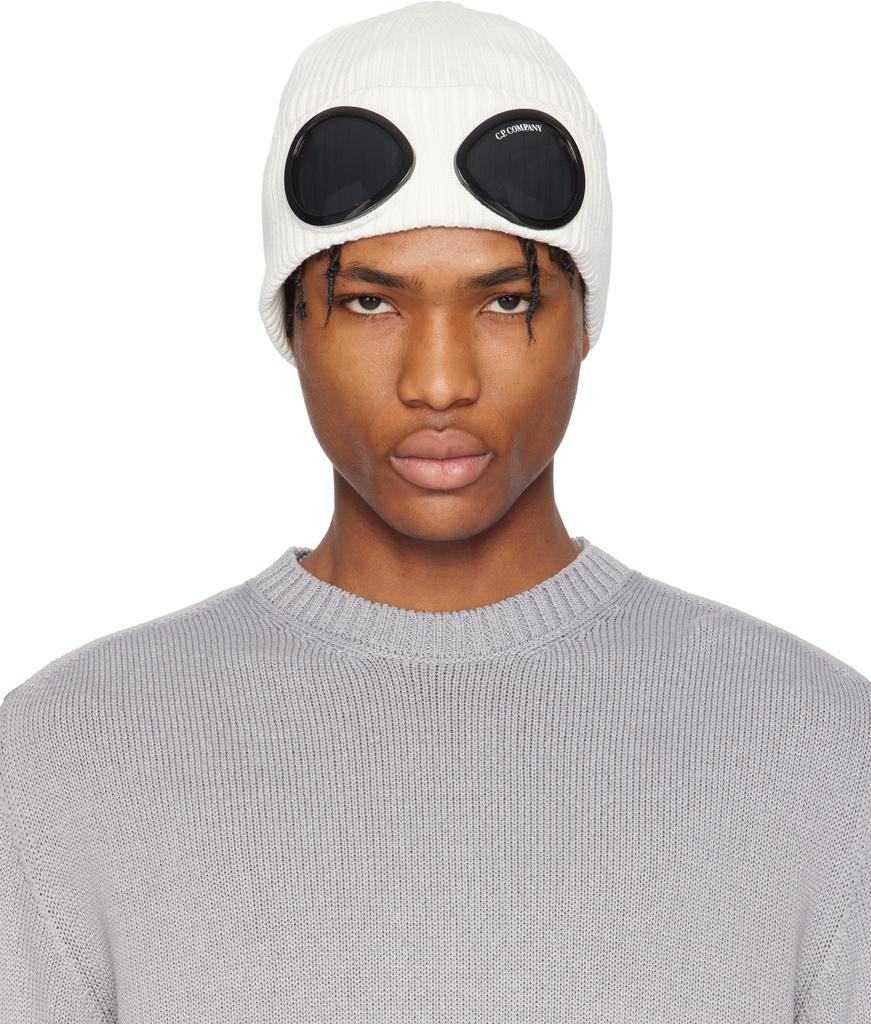 ひ*様 C.P. Company / Cotton Goggle Beanie Shop White Cotton Goggle Beanie on Sale at BeyondStyle – Get 54