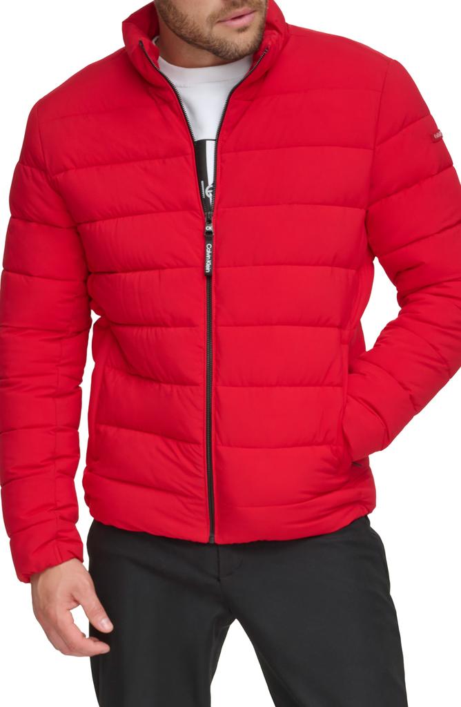 Calvin Klein Men s Stretch Puffer Jacket Deep Red Size S