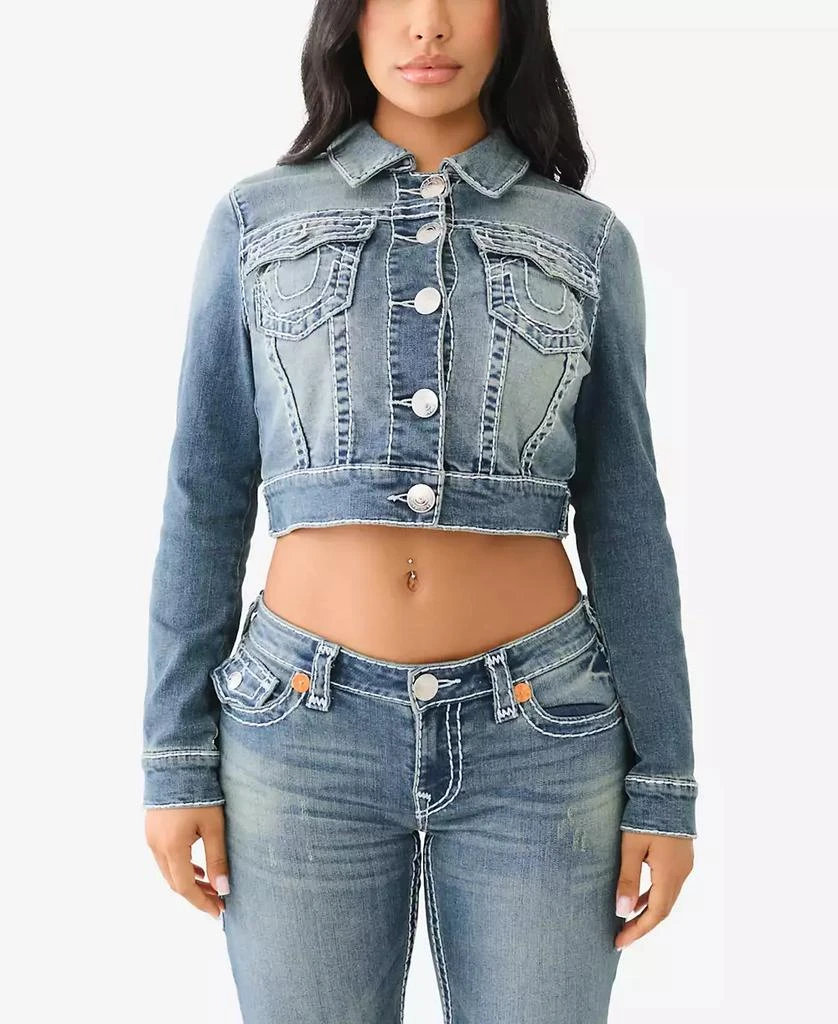 True Religion Women's Shrunken Super T Crop Jacket 1