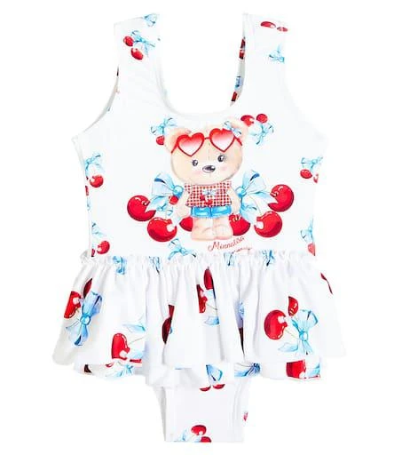 MONNALISA Baby printed ruffled swimsuit 1