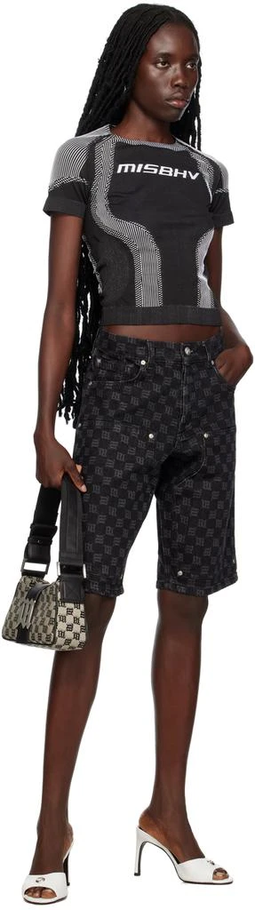 Misbhv Black Monogram Denim Shorts 4