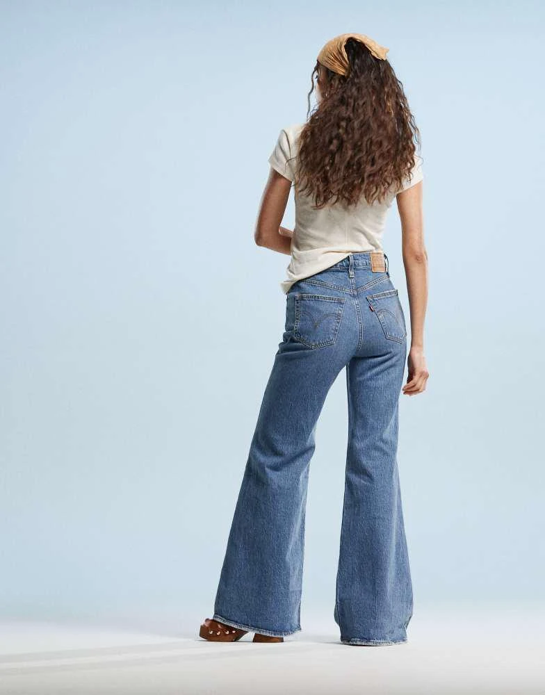 Levi's Levi's ribcage bells high rise flare jeans in light blue 2