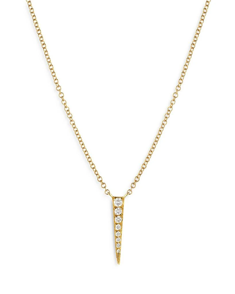 Zoe Lev 14K Yellow Gold Diamond Dagger Pendant Necklace, 18" 1