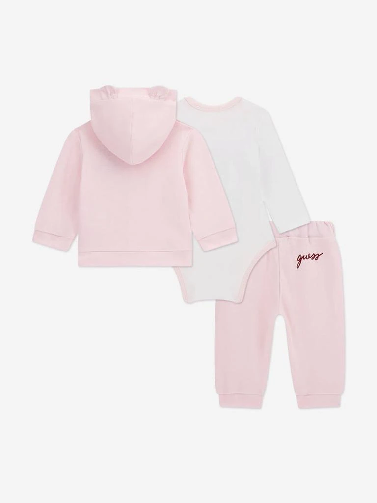 GUESS Guess Baby Girls Teddy Bear Tracksuit Set in Pink 2