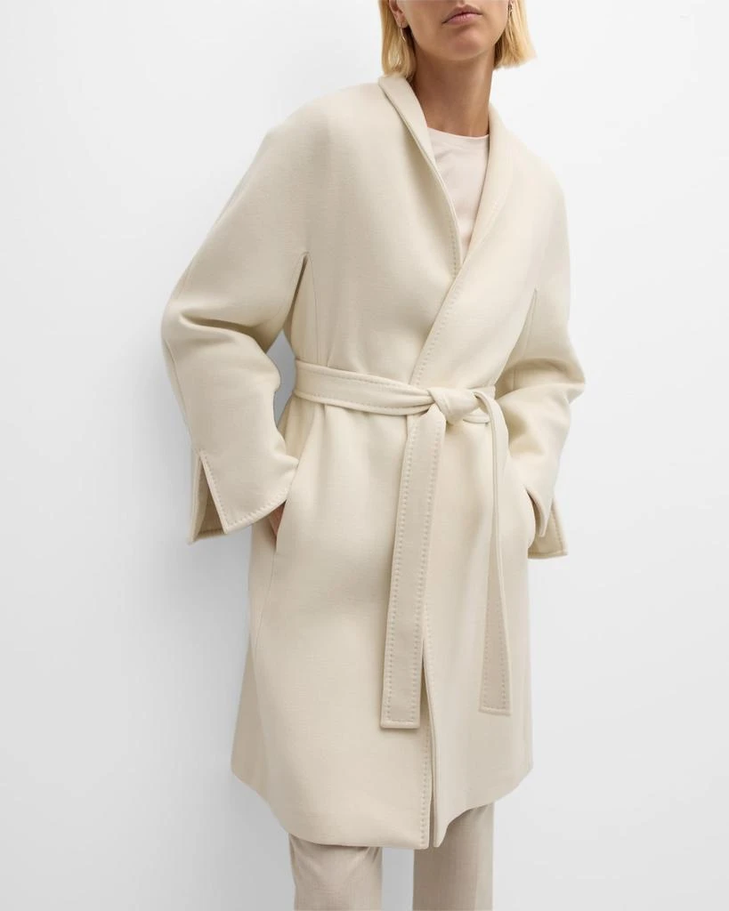 Eleventy Belted Pick Stitch Wool Coat 6