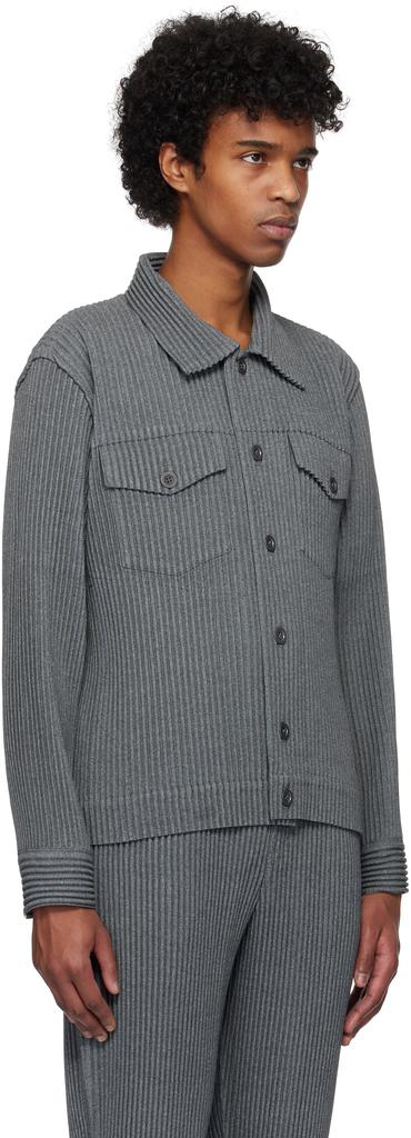 Homme Plissé Issey Miyake Gray Wool Like Light Jacket - Jackets