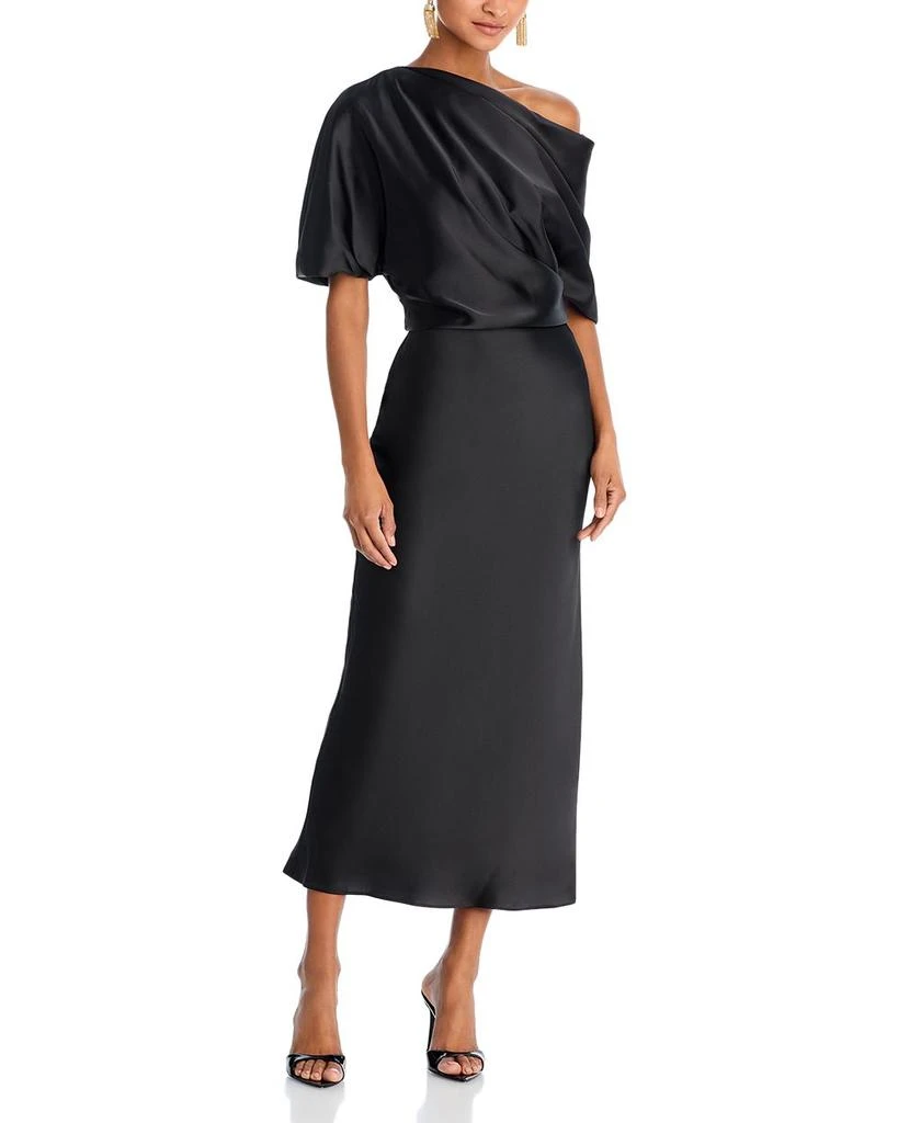Amsale Draped Pencil Midi Dress 1